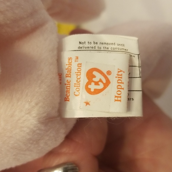 NEW Vintage Ty Beanie Baby Hoppity the Pink Bunny 1996 - Picture 7 of 8